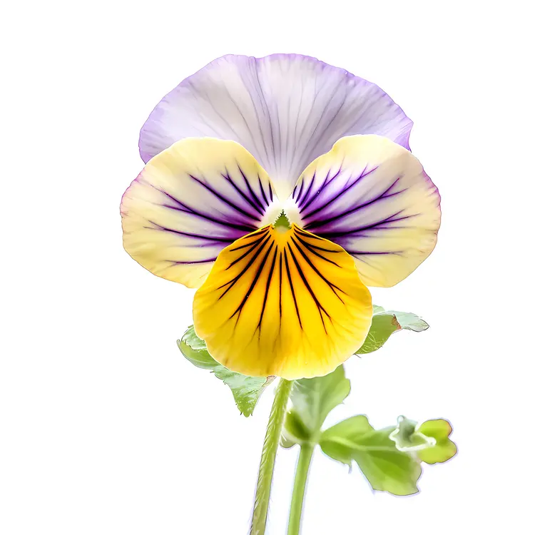 Beautiful Pansy Flower with Yellow and Purple Petals