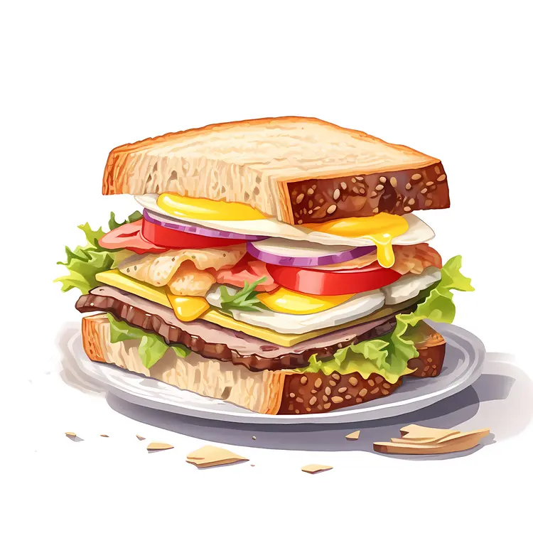 Hearty Sandwich with Fresh Vegetables