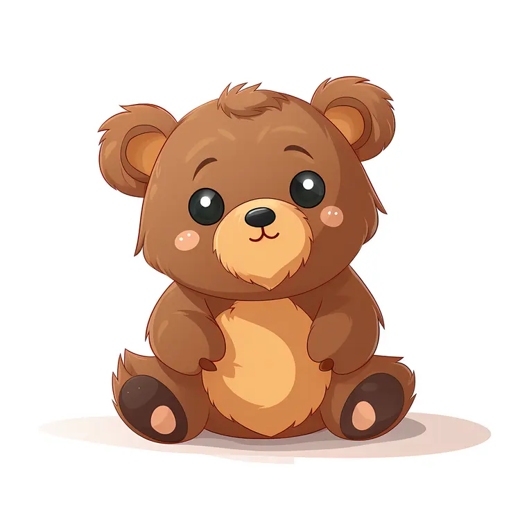 Cute Brown Teddy Bear Illustration