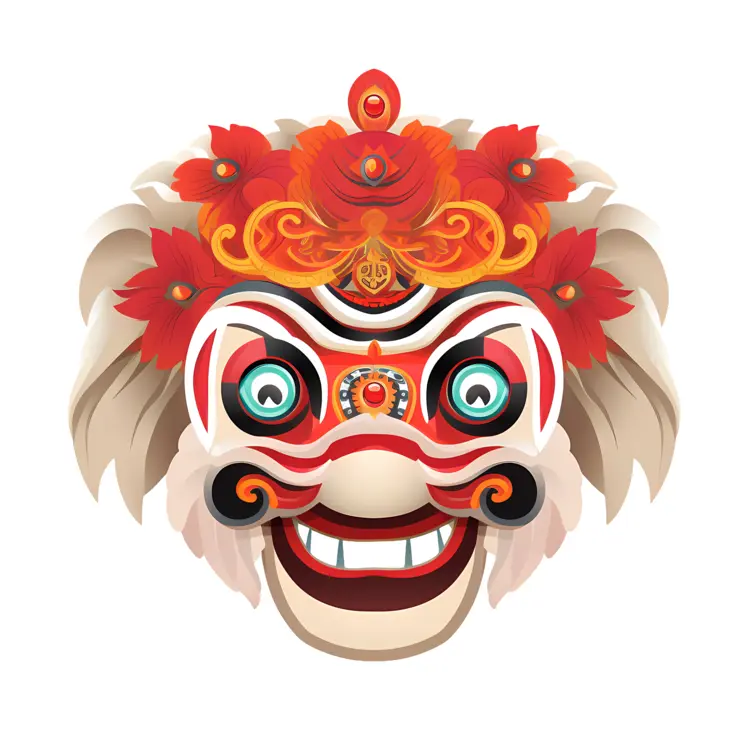 Colorful Chinese Lion Dance Mask