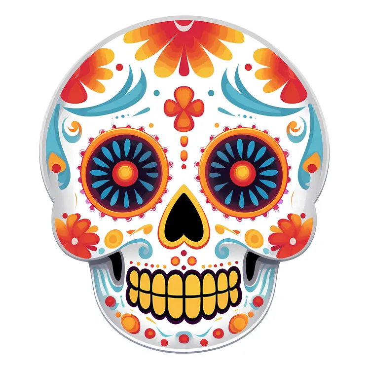 Colorful Sugar Skull for Day of the Dead Celebration