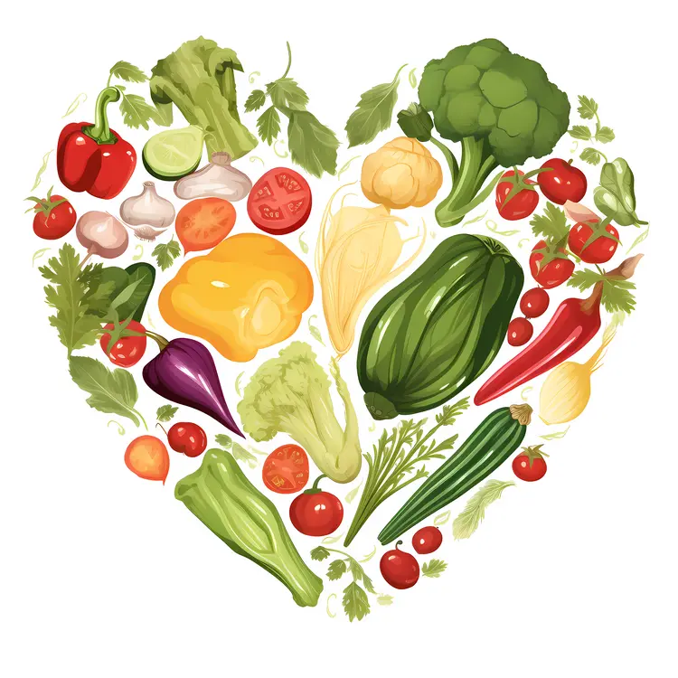 Heart-Shaped Vegetable Arrangement