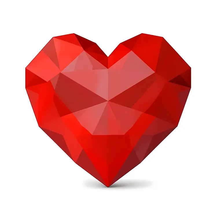Geometric Red Heart Illustration
