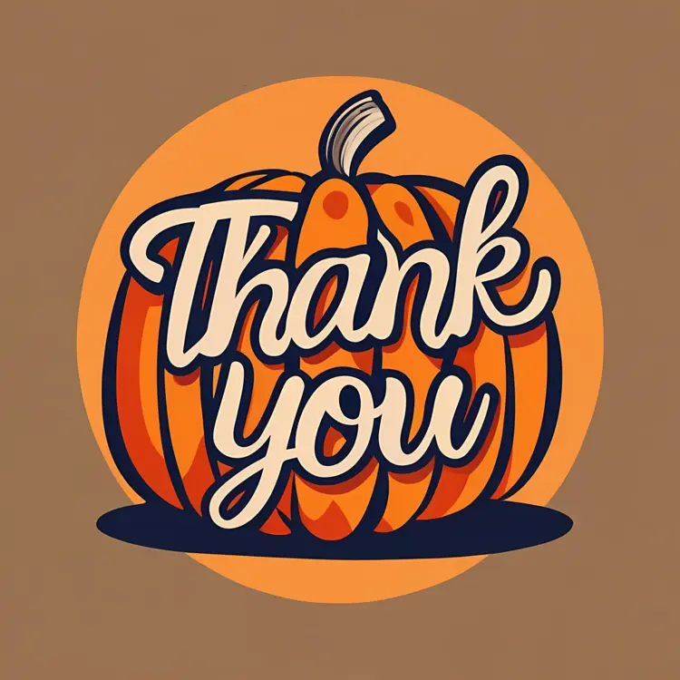 Thank You Pumpkin with Leaves