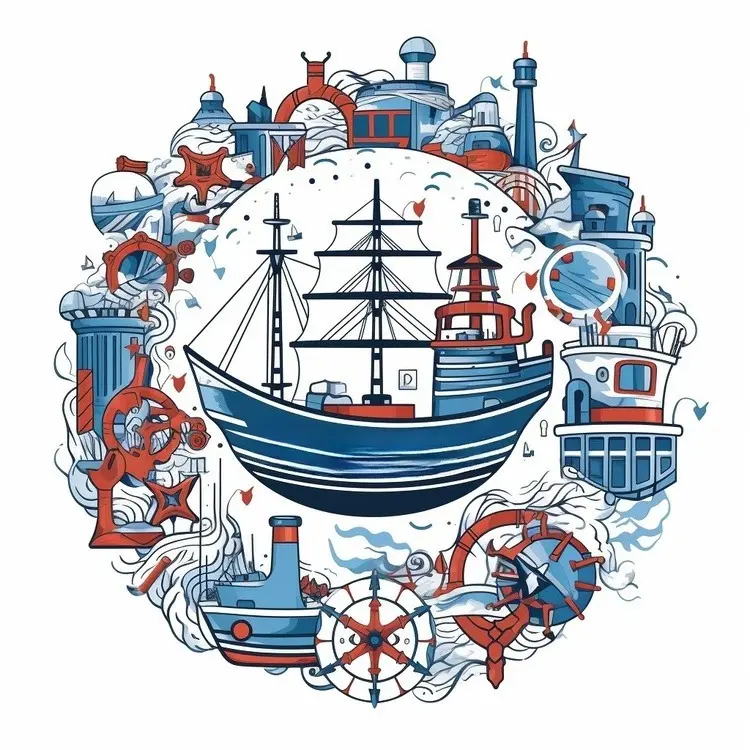 Ship with Buildings in the Background