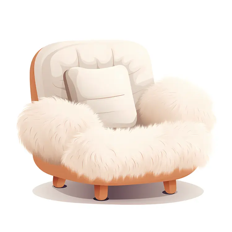 Fluffy Armchair with Cushion