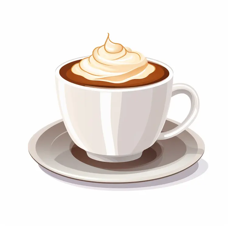 Coffee Cup with Whipped Cream Illustration