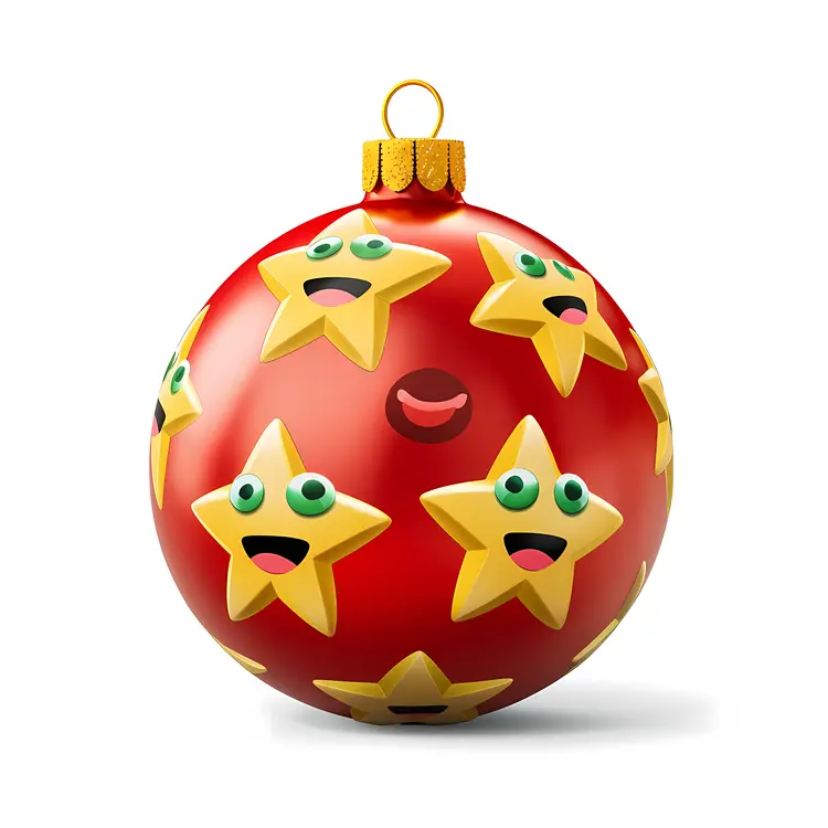 Red Christmas Ornament with Stars