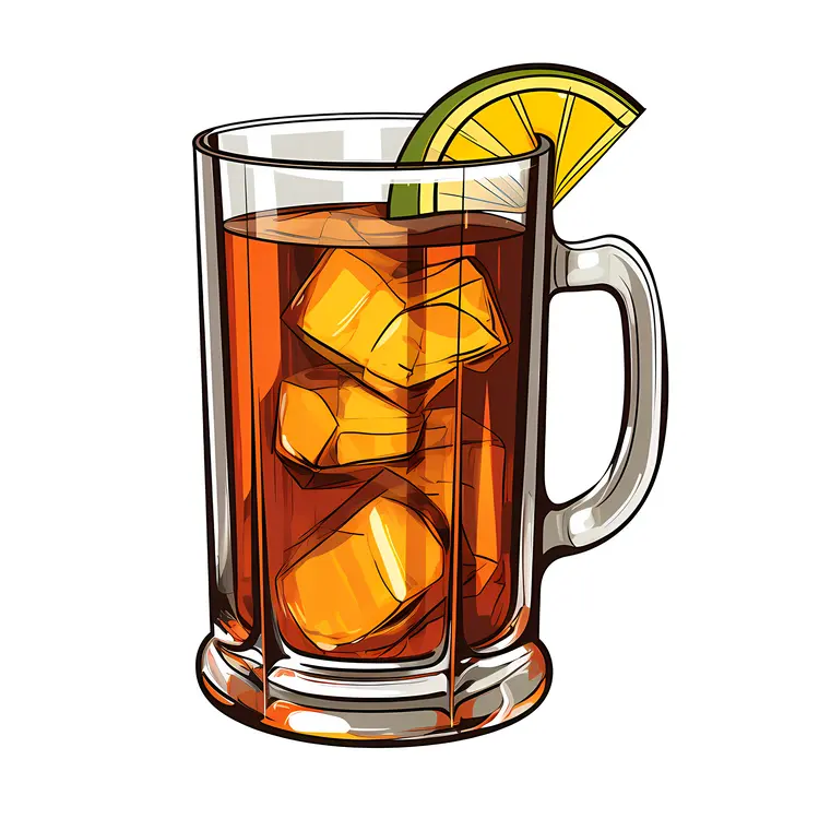 Refreshing Iced Tea with Lemon Slice
