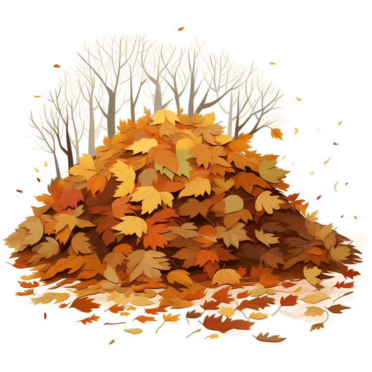 Large Pile of Autumn Leaves