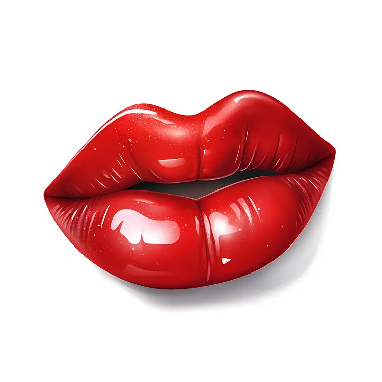 Glossy Red Lips Illustration