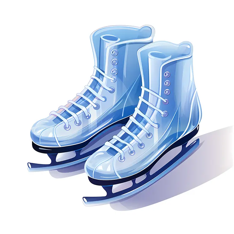 Blue Ice Skates Illustration