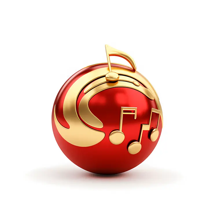 Red Ornament with Gold Music Notes