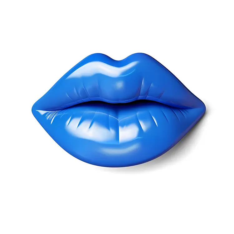 Glossy Blue Lips Illustration