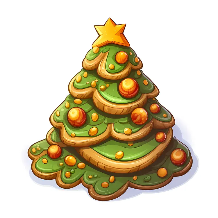 Christmas Tree Cookie with Decorations