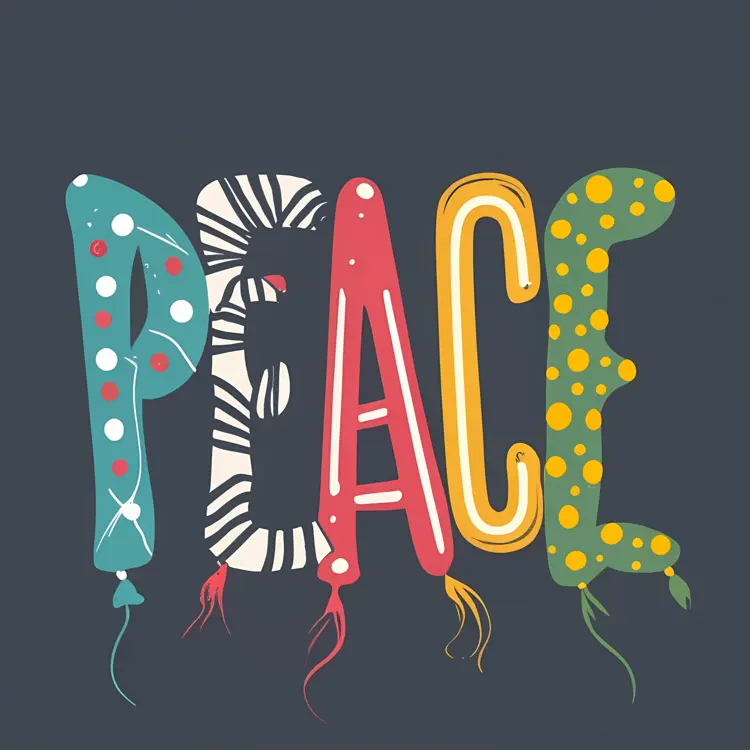 Peace Typography with Playful Patterns