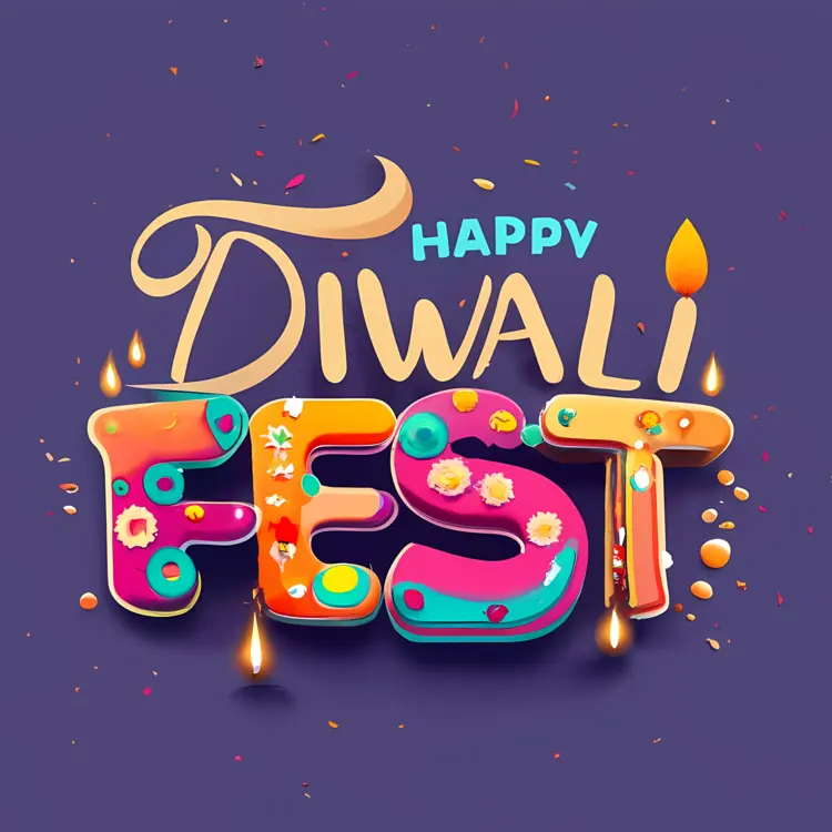 Happy Diwali Fest with Decorative Elements