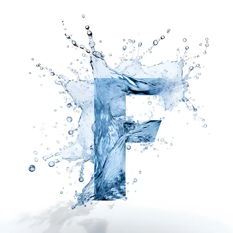 Letter F with Water Splash Effect