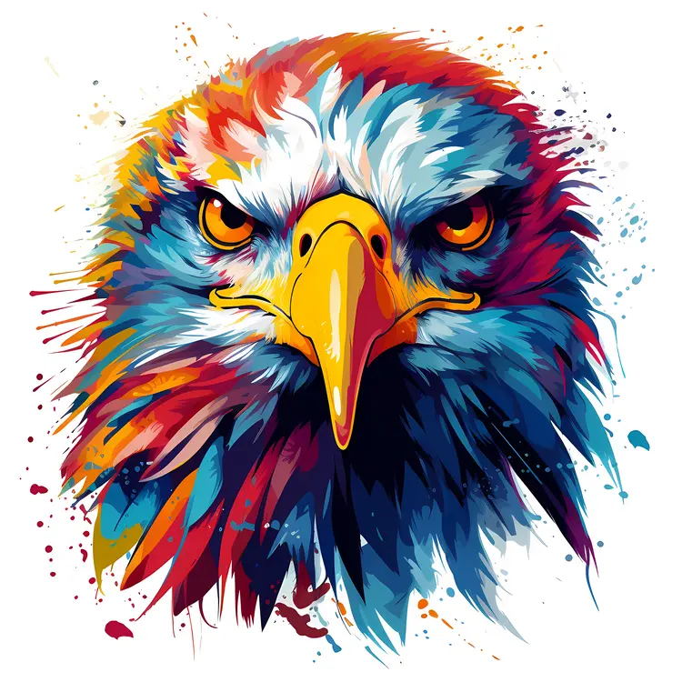 Colorful Eagle Head Illustration