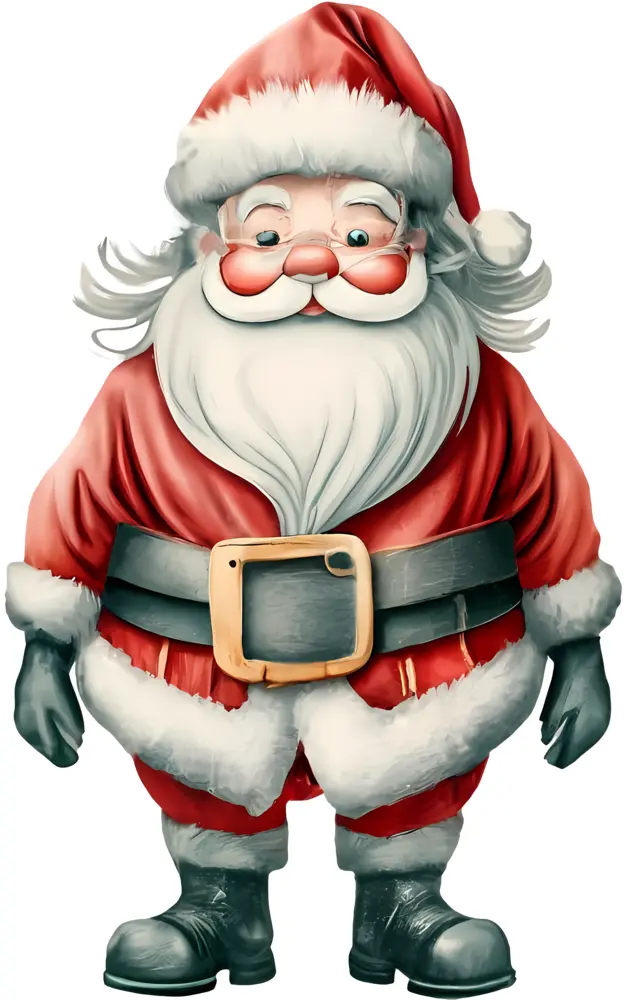 Santa Claus with Glasses and Red Suit