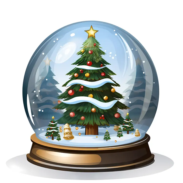 Christmas Tree in a Snow Globe