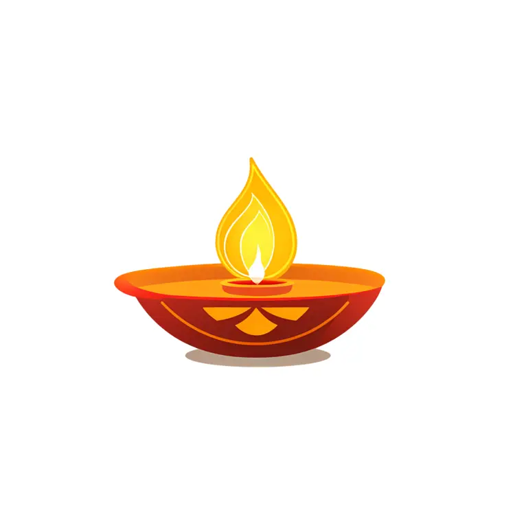 Beautiful Diya Lamp with Flame