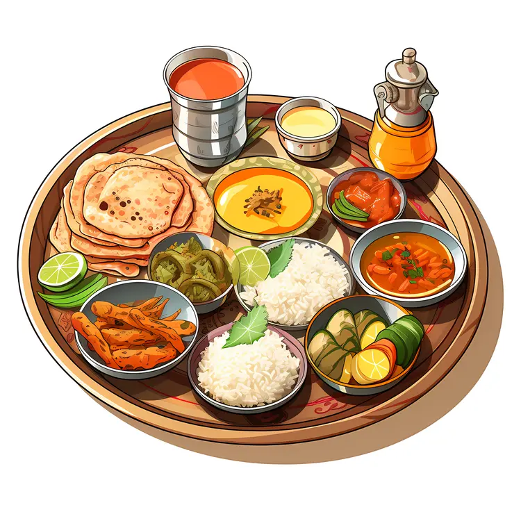 Traditional Indian Thali Platter
