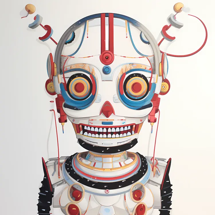 Futuristic Robot with Colorful Design