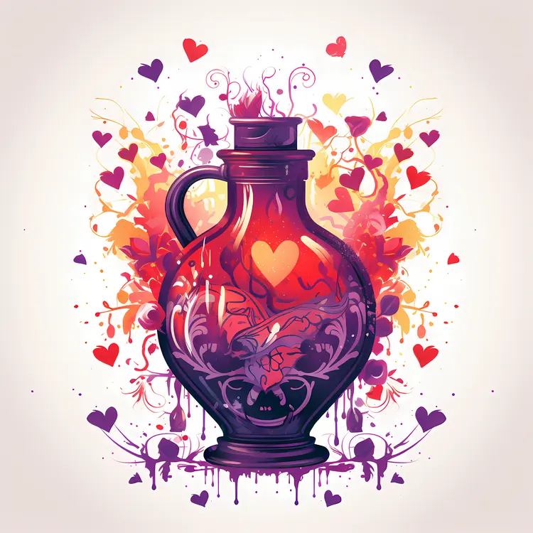 Heart Potion with Colorful Hearts