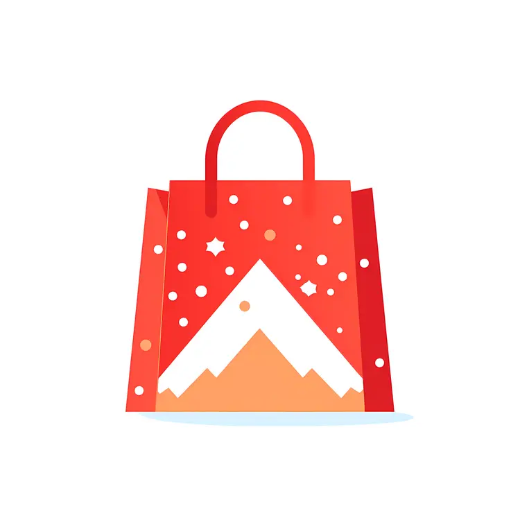 Snowy Mountain with Stars on Holiday Bag