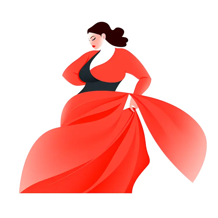 Elegant Woman in Red Dress