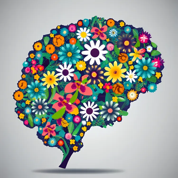 Floral Brain Illustration