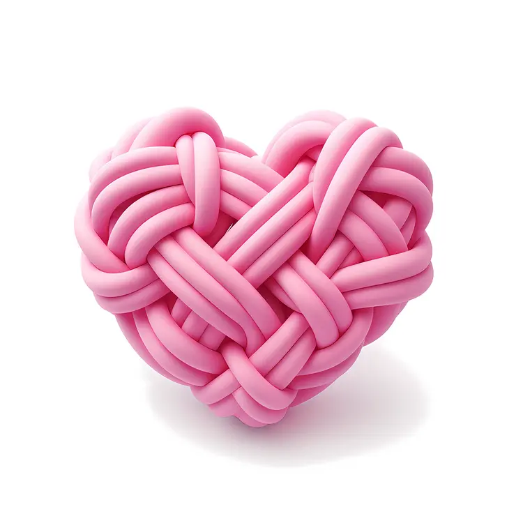 Cute Pink Knotted Heart Art