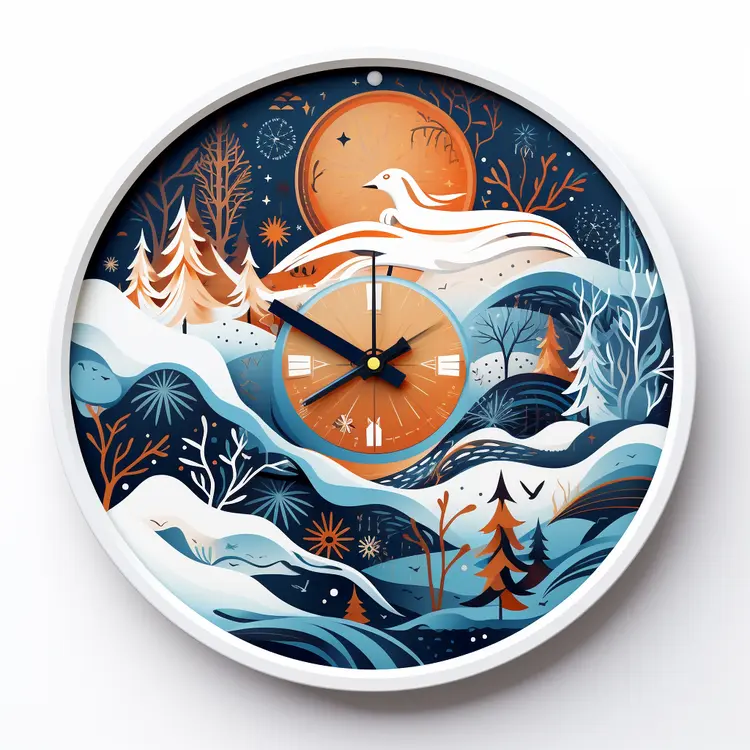 Winter Landscape Decorative Clock