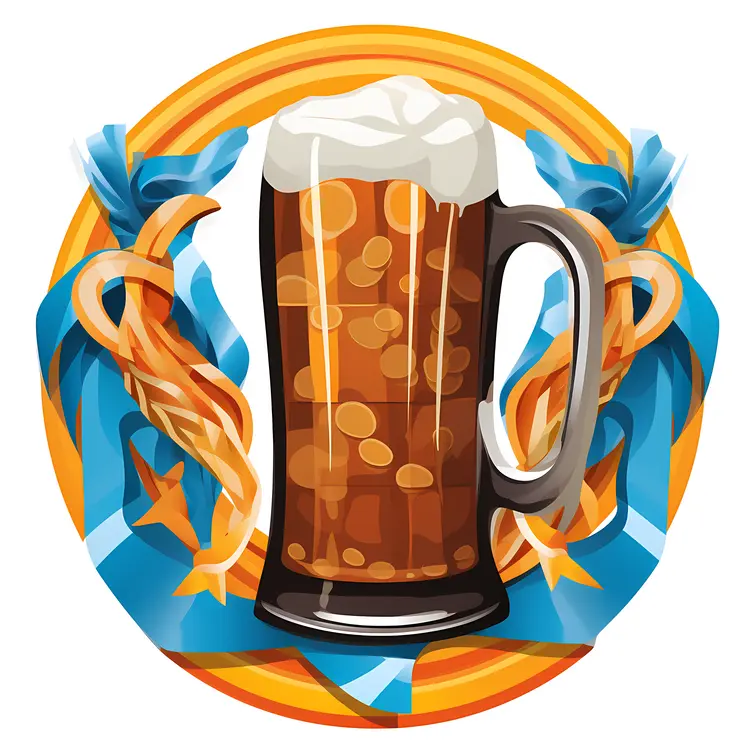 Beer Mug with Oktoberfest Decorations