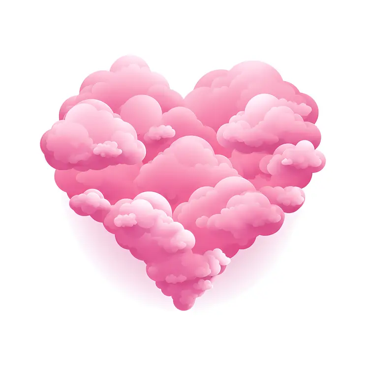 Pink Heart-shaped Cloud in the Sky