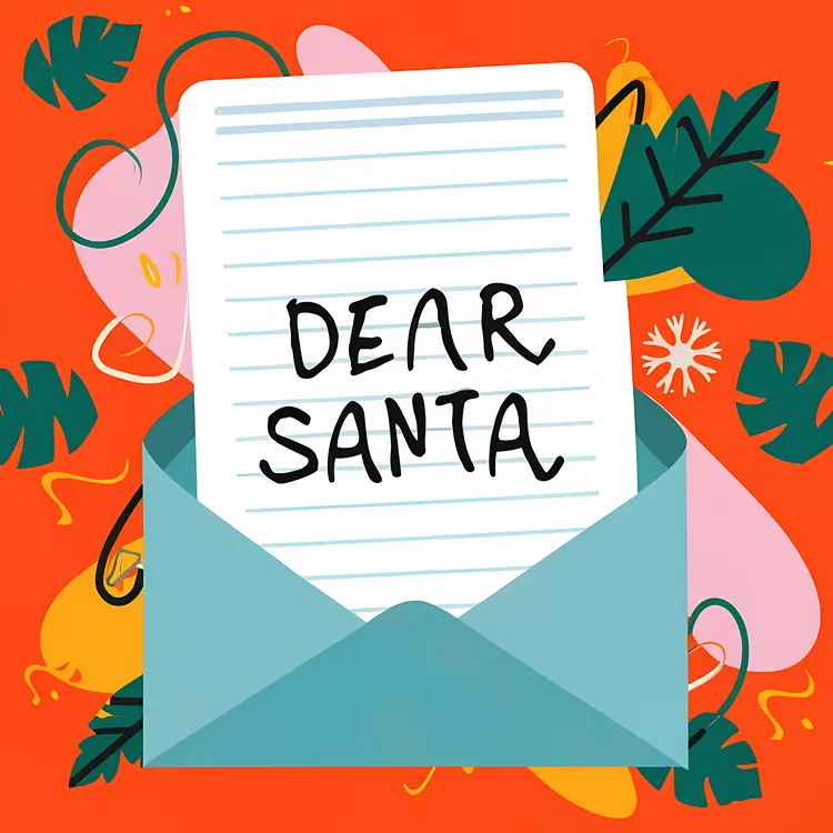 Dear Santa Letter in Blue Envelope