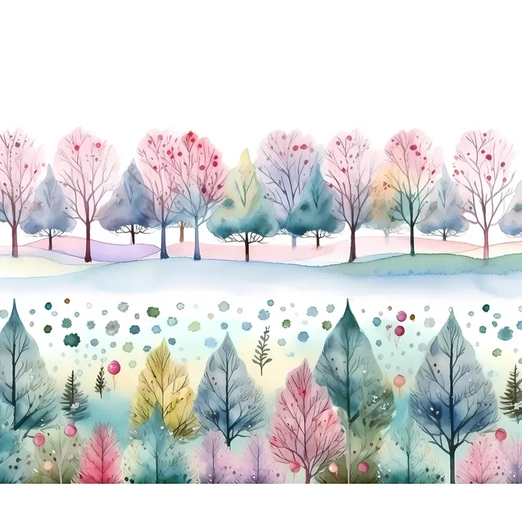 Winter Forest with Snow and Trees