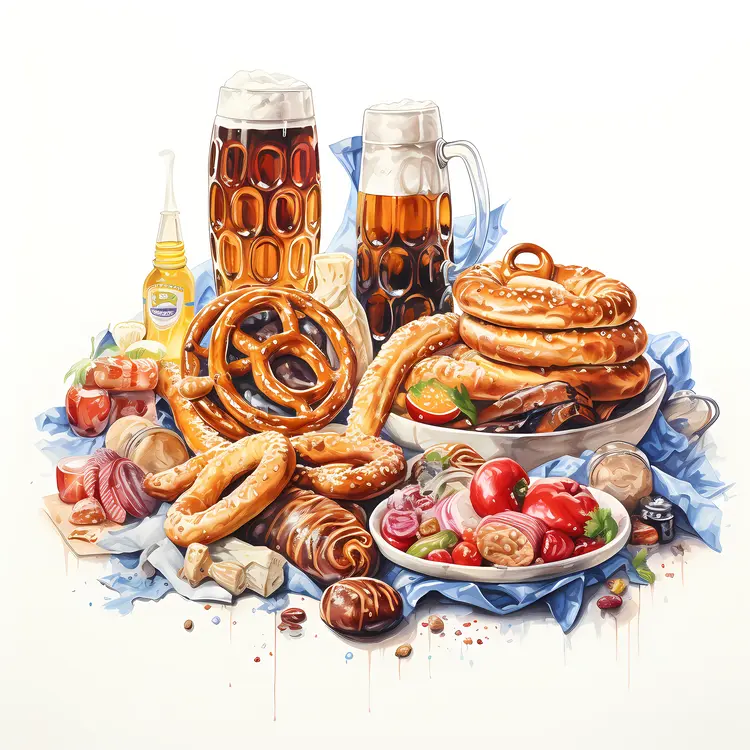 Delicious Beer and Pretzels Feast