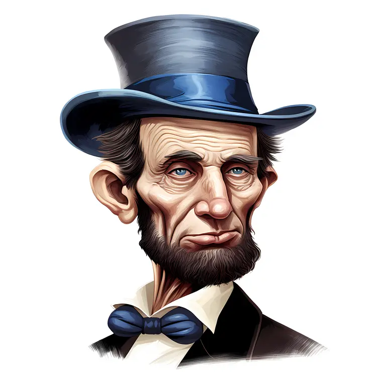 Historical Man with Beard in Top Hat