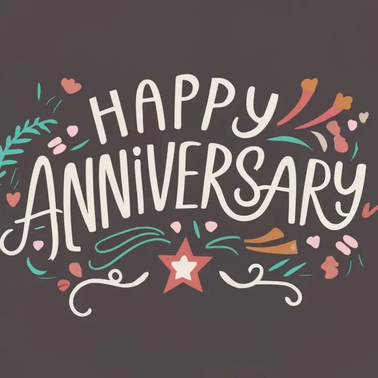 Playful Happy Anniversary Text