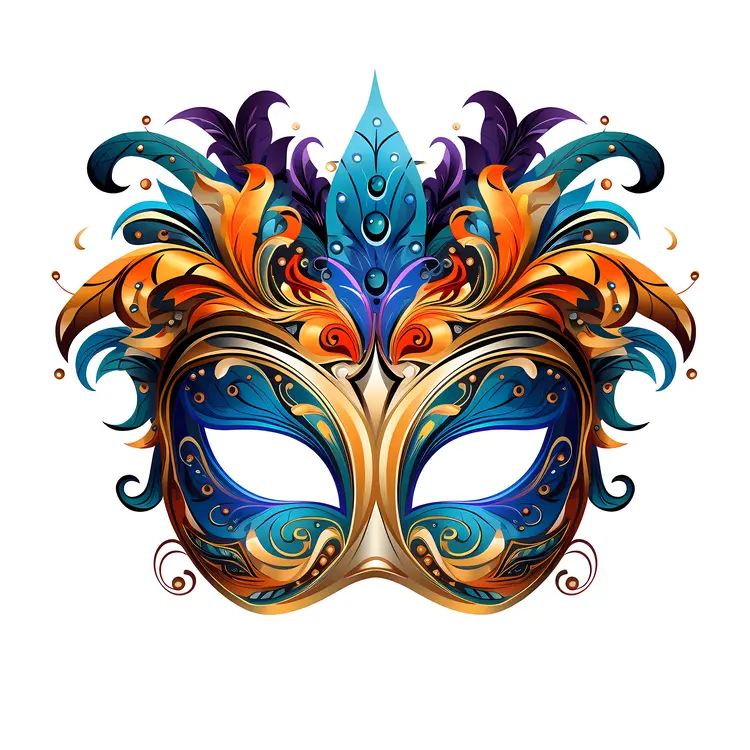 Festive Feather Mask for Celebration
