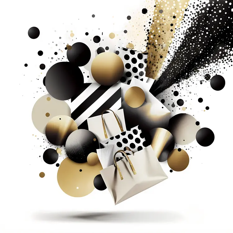 Shopping Bags with Gifts and Balloons
