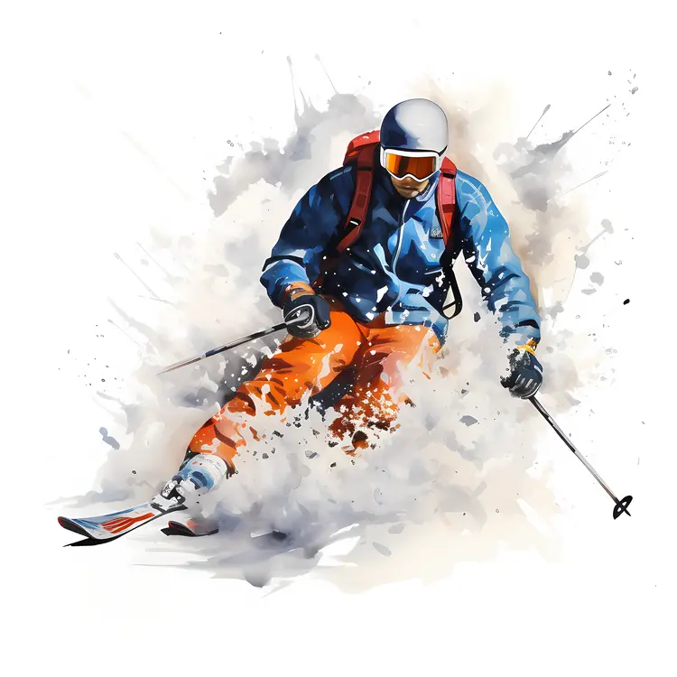 Adult Skier in Winter Gear