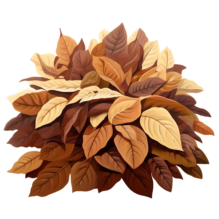 Pile of Brown Autumn Leaves