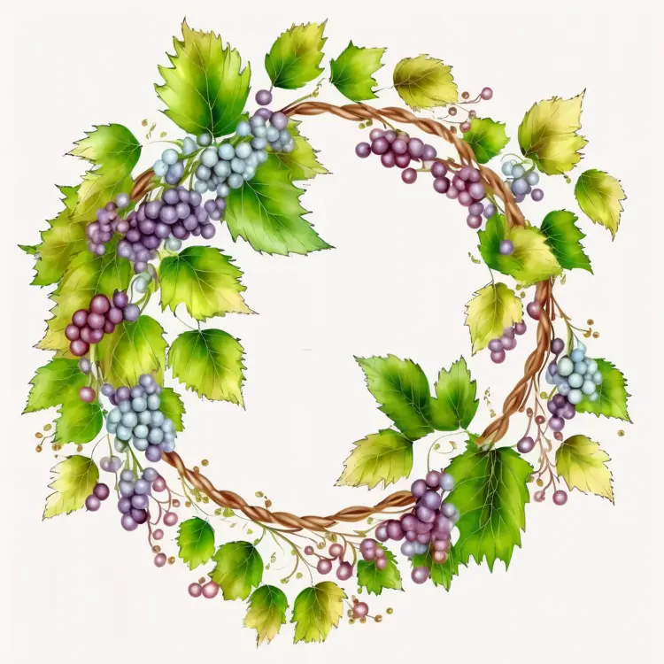 Beautiful Grapevine Wreath with Leaves and Grapes