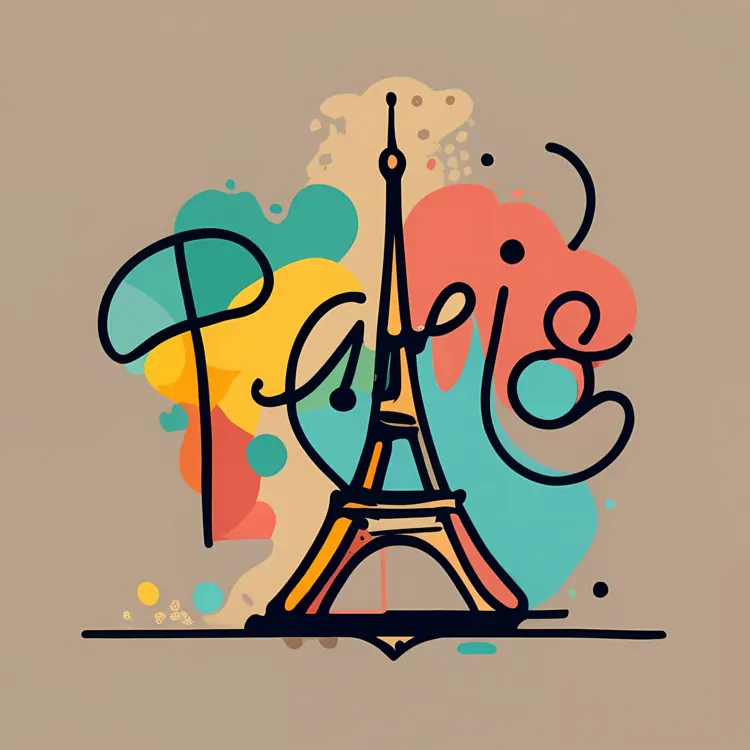 Colorful Eiffel Tower Illustration