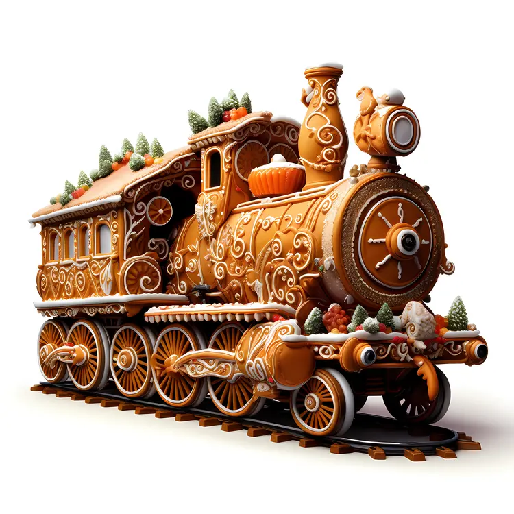 Detailed Gingerbread Train