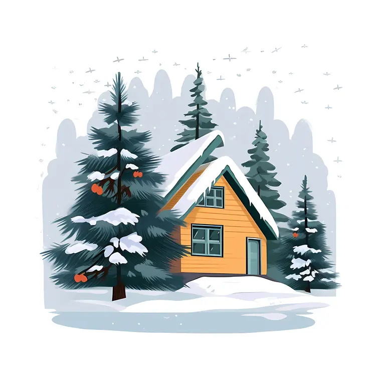 Small Cute Doodle House in Winter