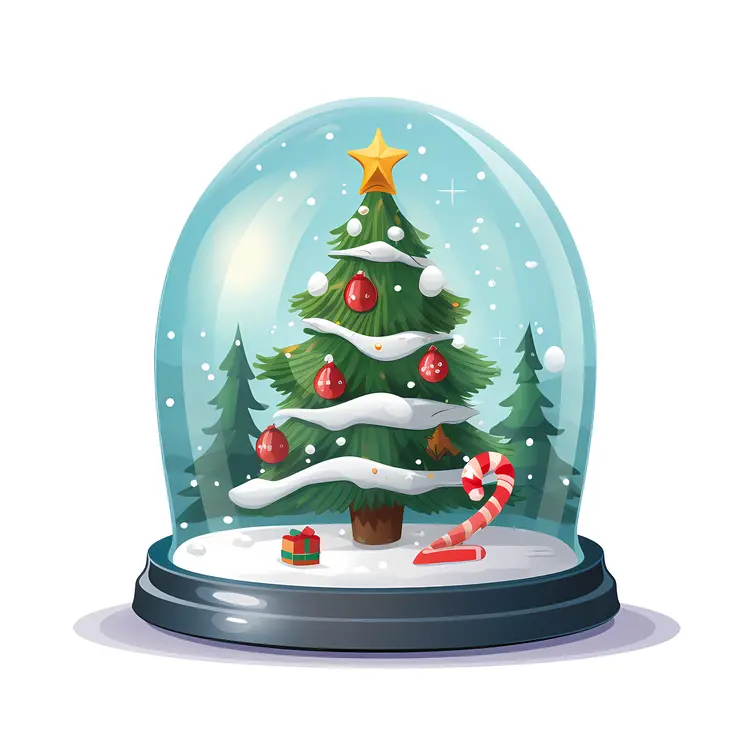 Christmas Tree in Snow Globe
